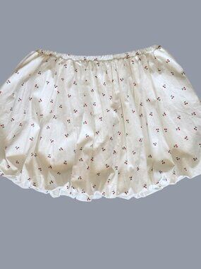 Pull On Bubble Mini Skirt Cherries See You Monday Size XL Super Cute